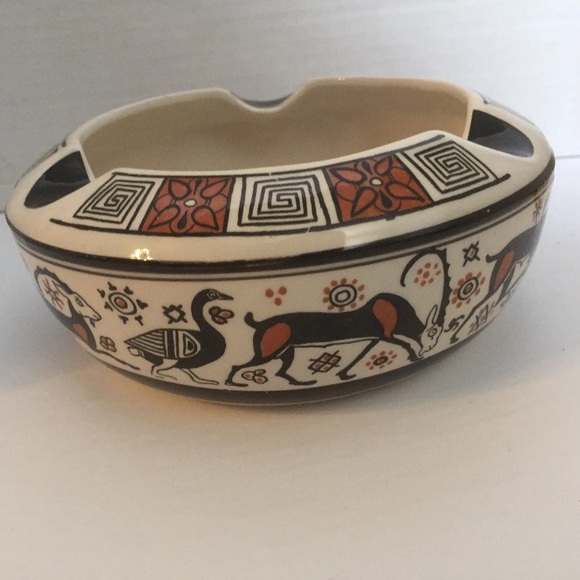 Greek Hydria Rodish Pottery Ashtray #193 Made In Greece - Picture 2 of 5